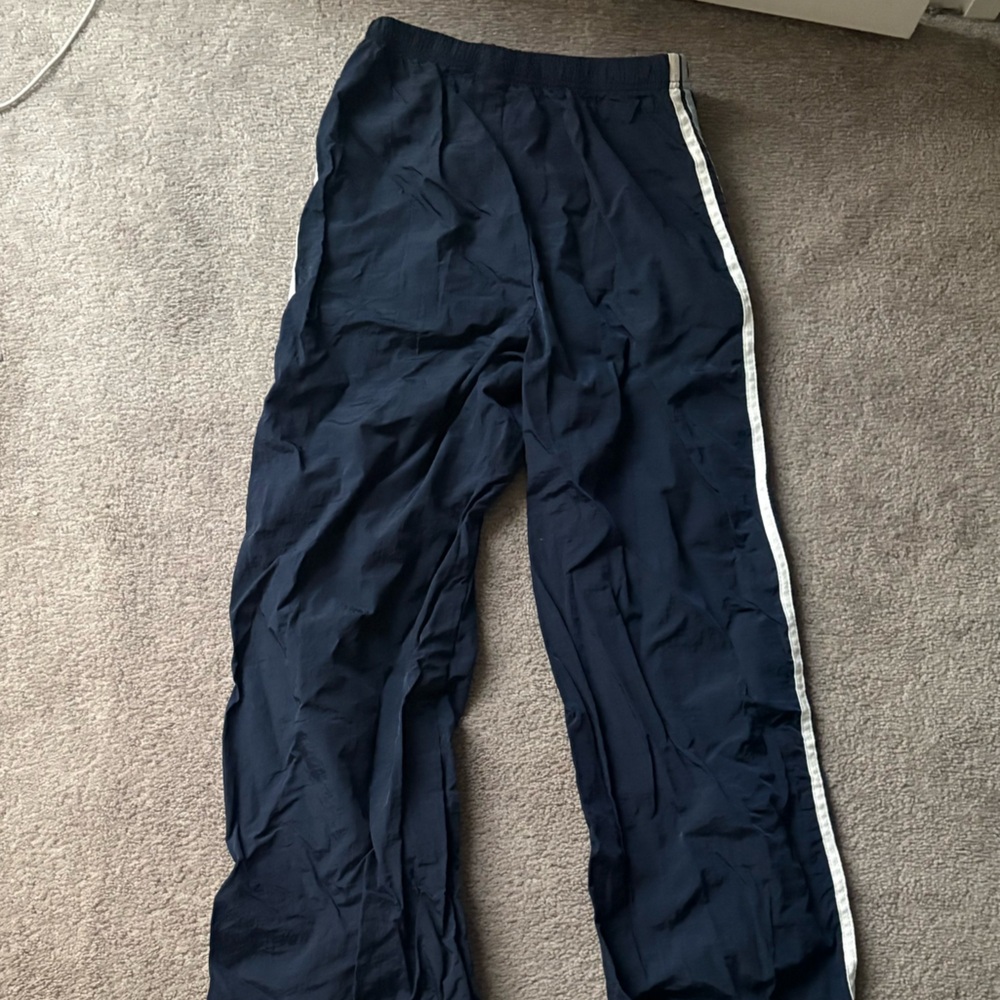 SHEIN Navy Blue Men's Pants with White Stripe